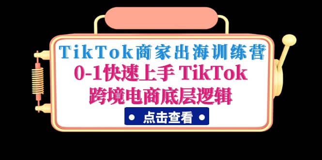 TikTok商家出海训练营：0-1快速上手 TikTok跨境电商底层逻辑(无水印)-大米舅